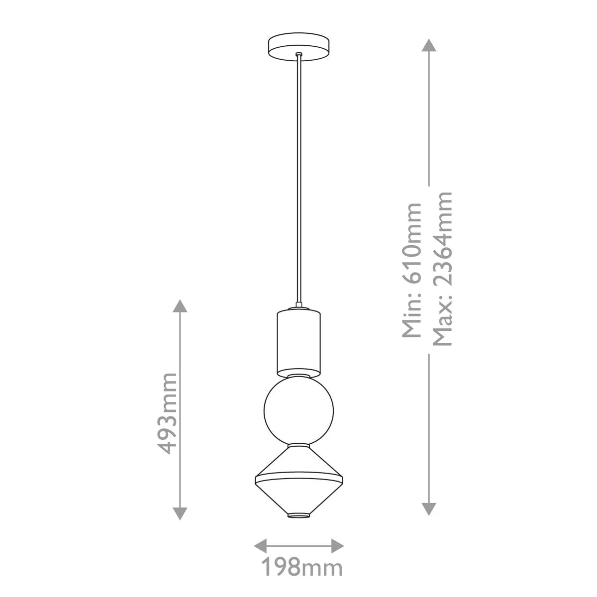 Alora Mood Bijou LED Pendelleuchte - Matt Schwarz - Image 7