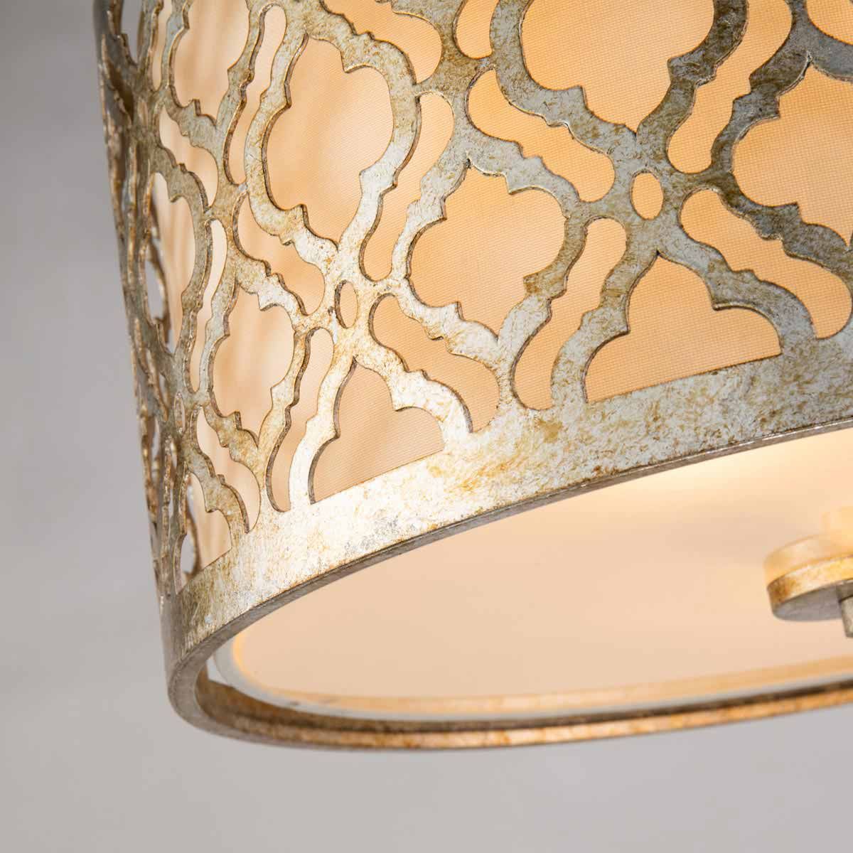Arabella 2-flammige Deckenleuchte - Antik-Gold, Elfenbeinfarbener Schirm - Image 3