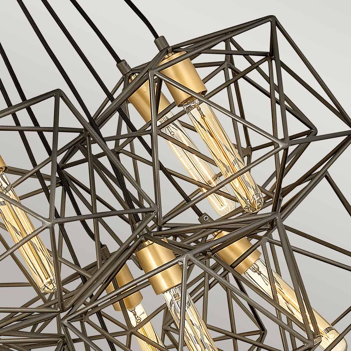 Astrid Pendelleuchte mit 11 Lichtern, mattierte Bronze und Deluxe-Gold - Image 3