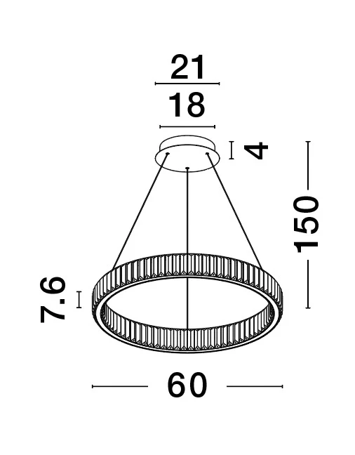 AURELIA Pendelleuchte 41 Watt 600 mm 3500 Kelvin dimmbar - Image 8