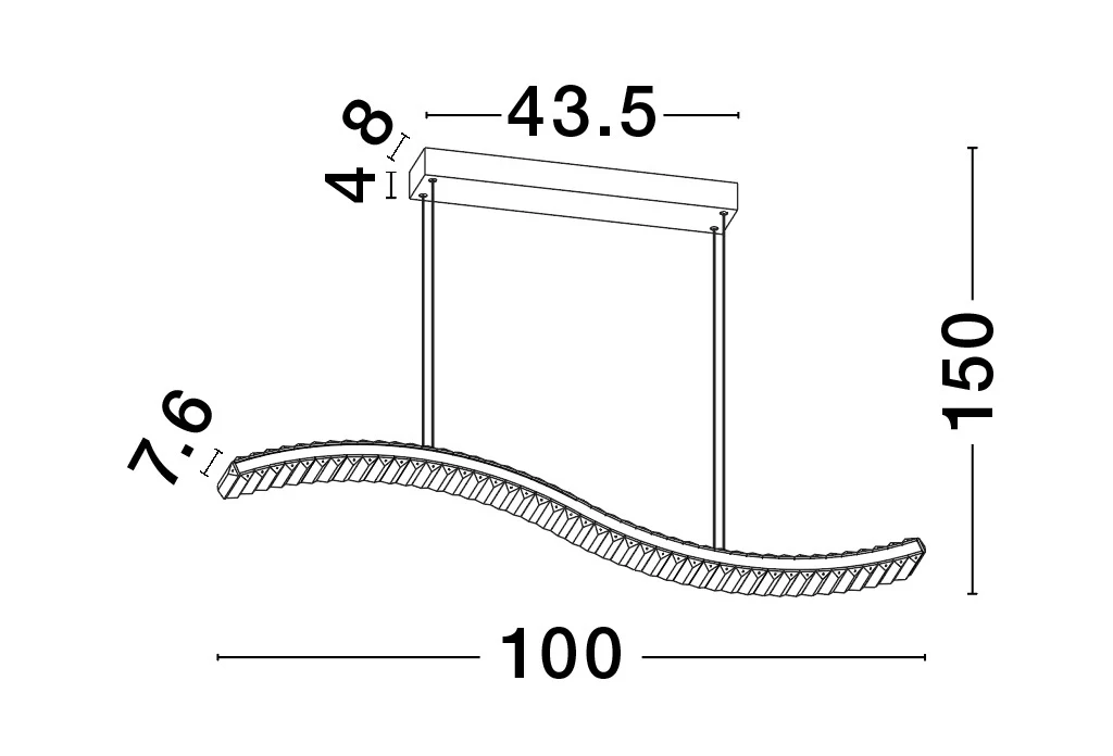 AURELIA Pendelleuchte 43 Watt 1000 mm 3500 Kelvin dimmbar - Image 8