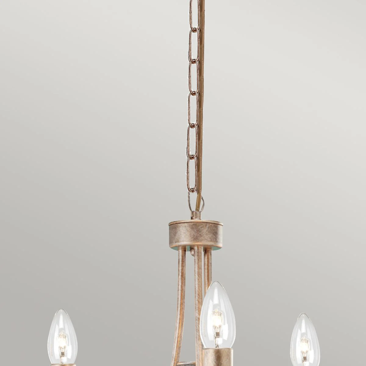 Christina Kronleuchter mit 3 Lichtern, Silber/Gold Patina - Image 4