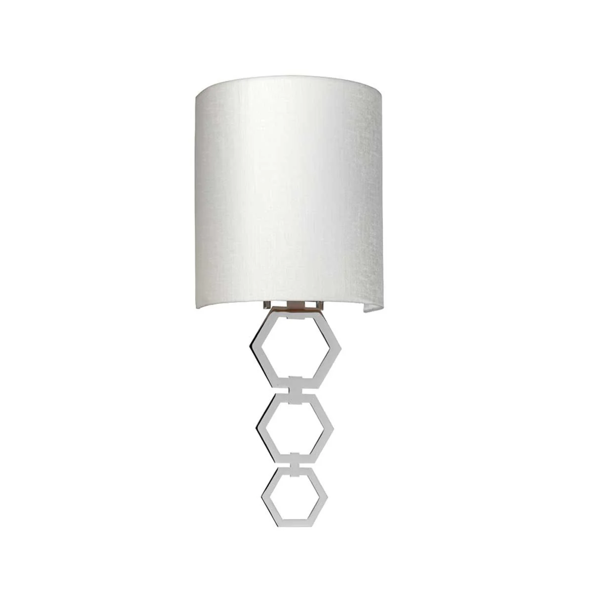 Clark Small Wandleuchte mit 1 Licht, poliertes Chrom, Lampenschirm aus elfenbeinfarbener Kunstseide - Image 4
