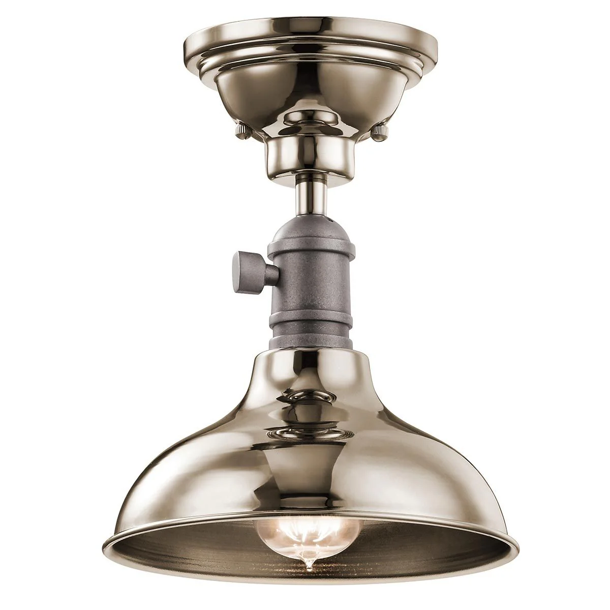 Cobson 1-flammige Mini-Pendelleuchte - Poliertes Nickel - Natürliches Messing - Image 7