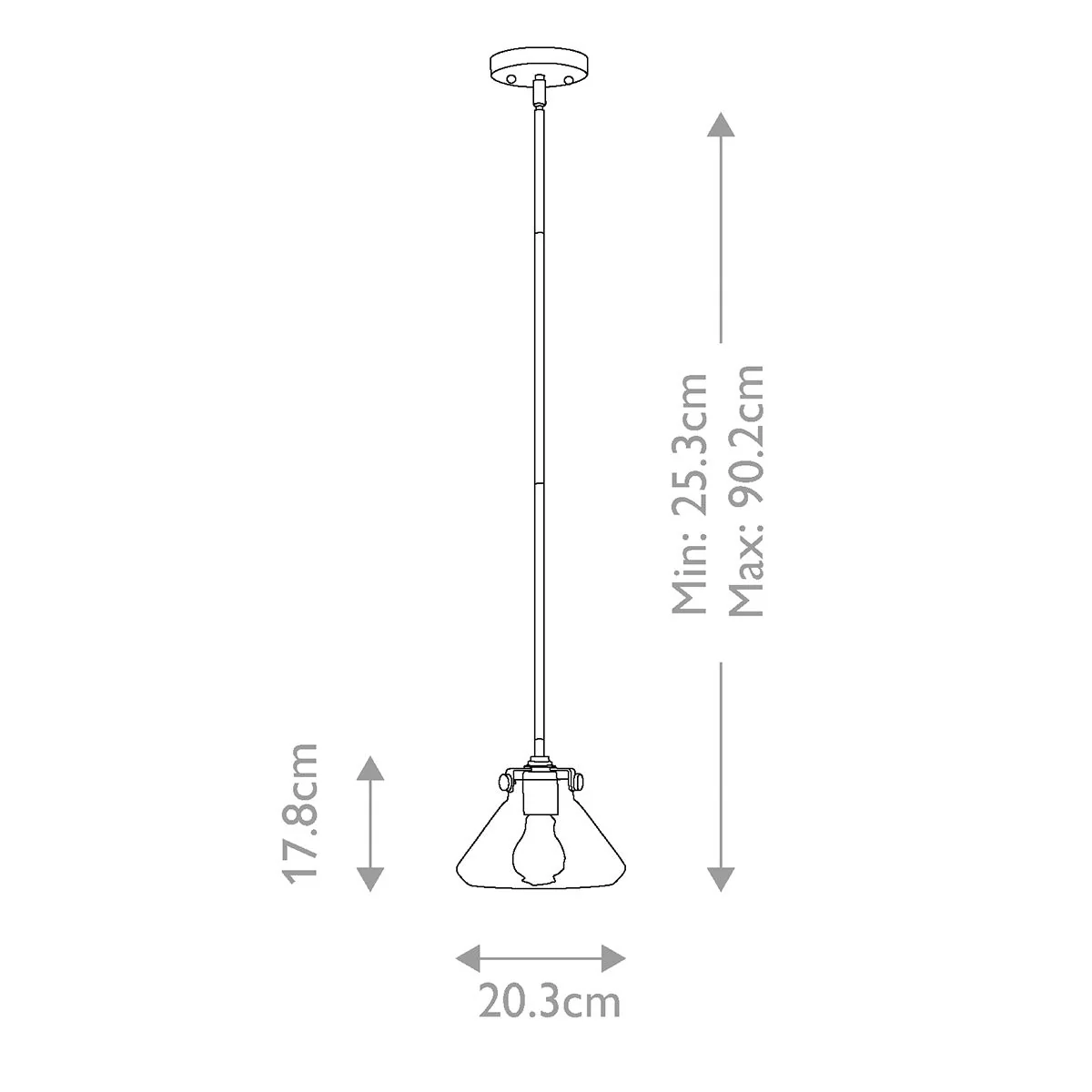 Congress 1-flammige Pendelleuchte aus klarem Glas - Gebürstetes Karamell - Image 5