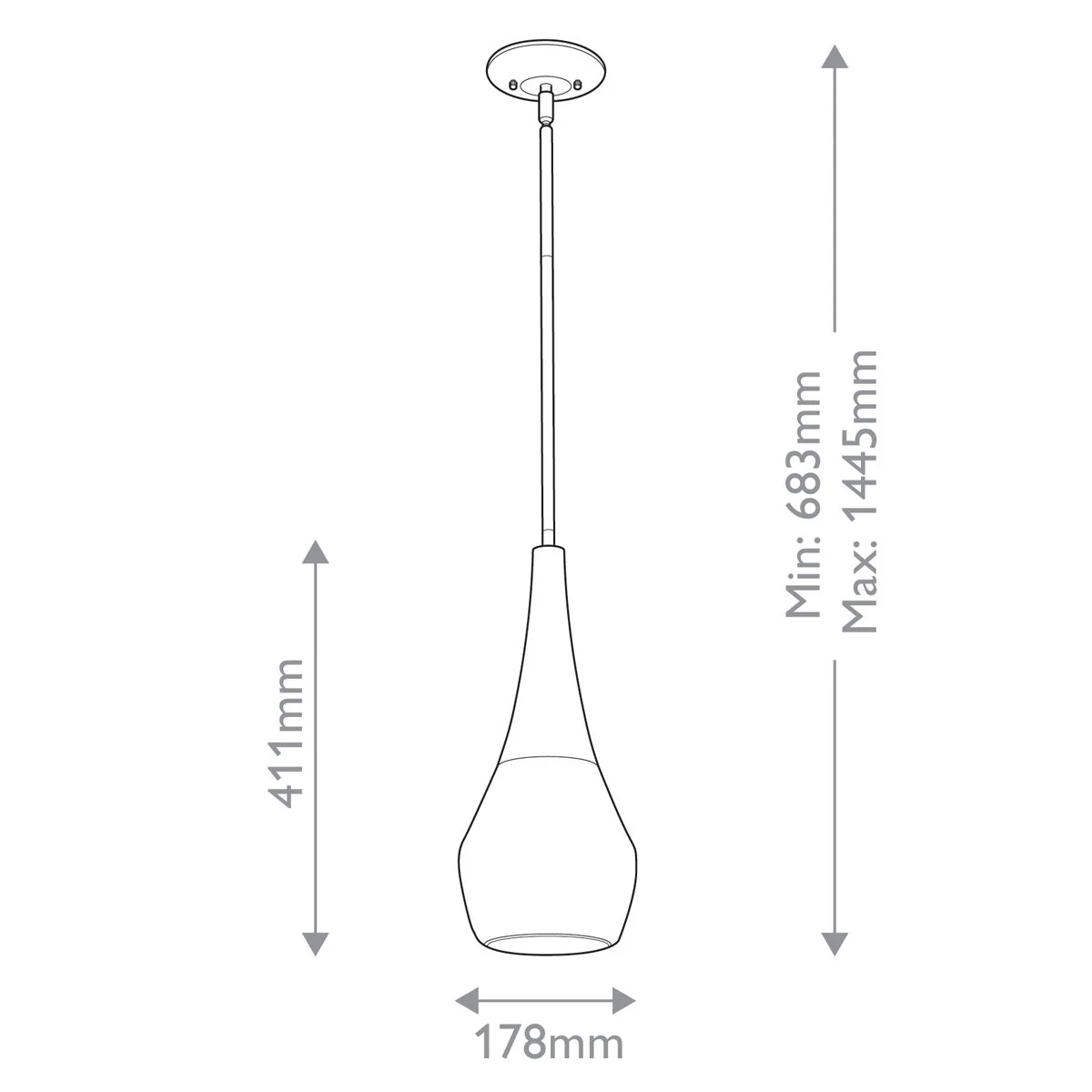Deela 1 lt Ceiling Pendant - Black - Image 8