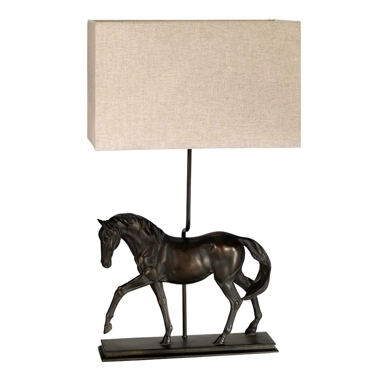 Dorado 1-flammige Tischlampe mit rechteckigem Schirm, Bronzepatina mit natürlichem Schirm - Image 5
