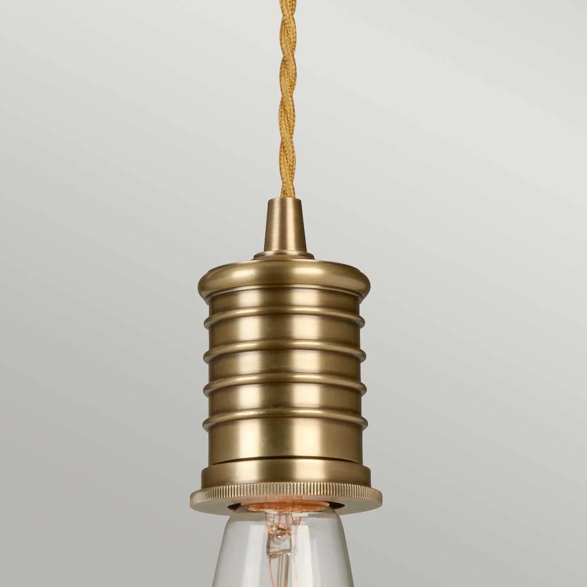 Douille 1-Licht-Pendelleuchte – gealtertes Messing - Image 2