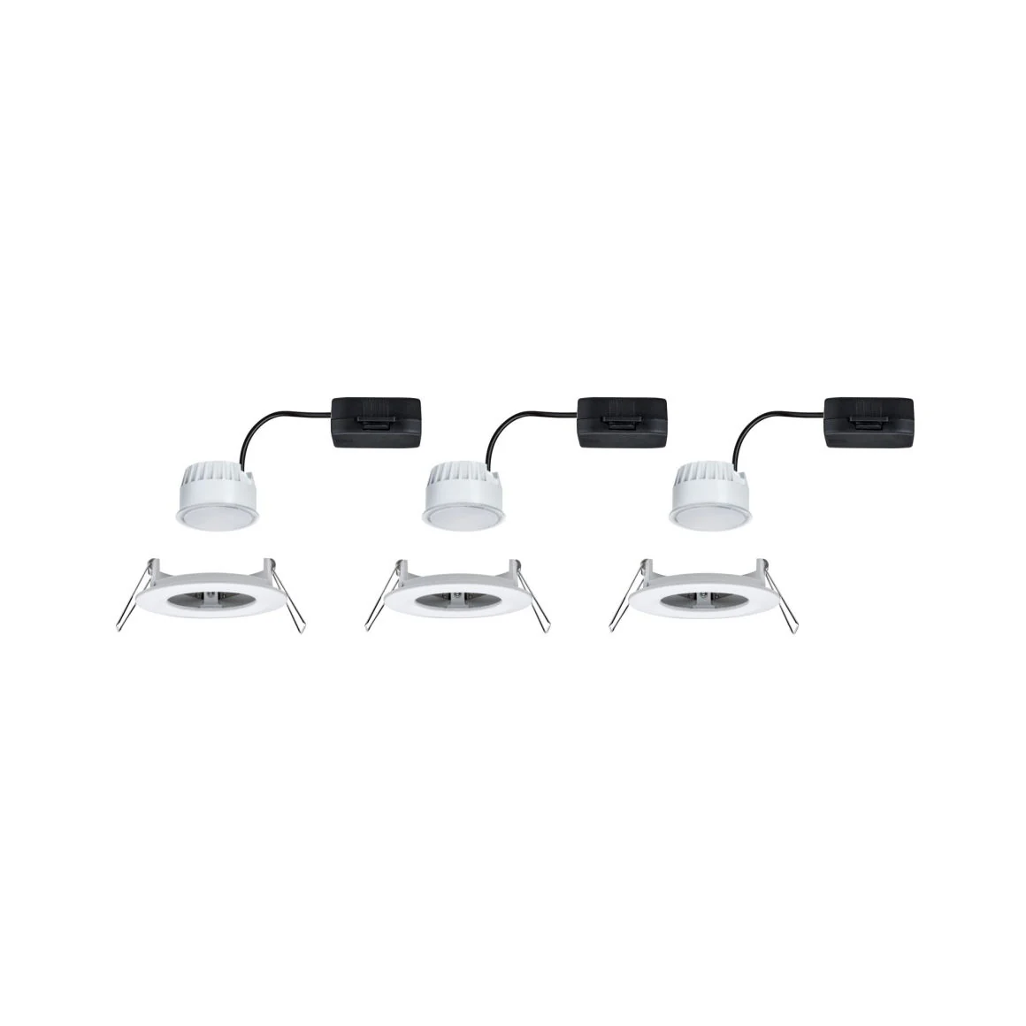 EBL Set Nova Coin rund starr LED 3x6,5W2700K 230V Weiß matt/Alu Einbaustrahler - Image 6
