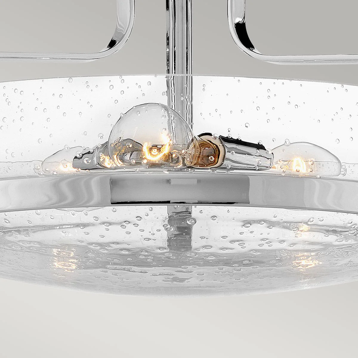 Harper 3-flammige, mittelgroße Halbeinbauleuchte, poliertes Chrom, Stahl, klares Saatglas - Image 4