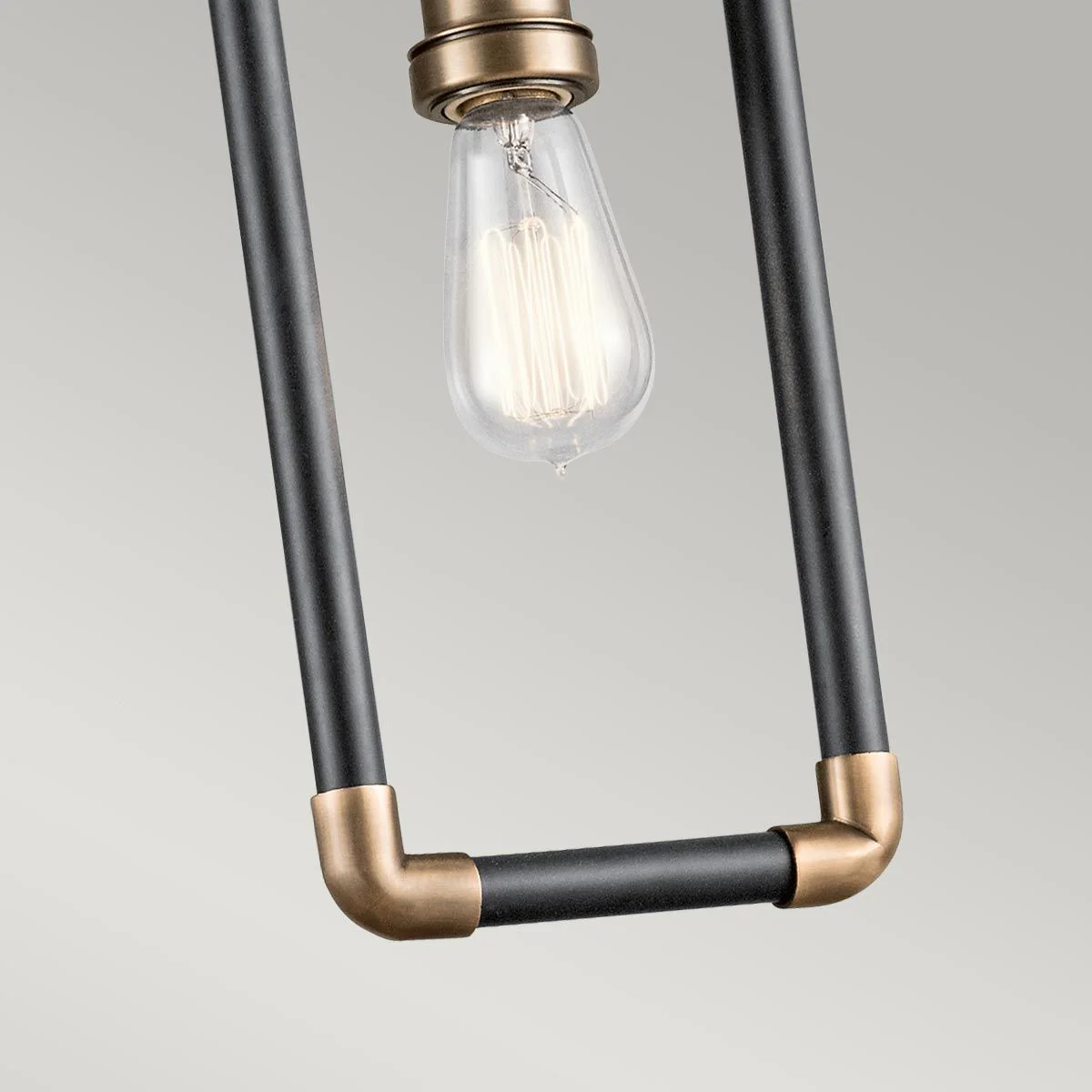 Imahn 1-flammige Mini-Pendelleuchte - Schwarz und Naturmessing - Image 3