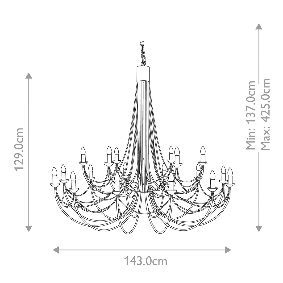 Kronleuchter Carisbrooke, 18 Lichter, Schwarz - Image 9