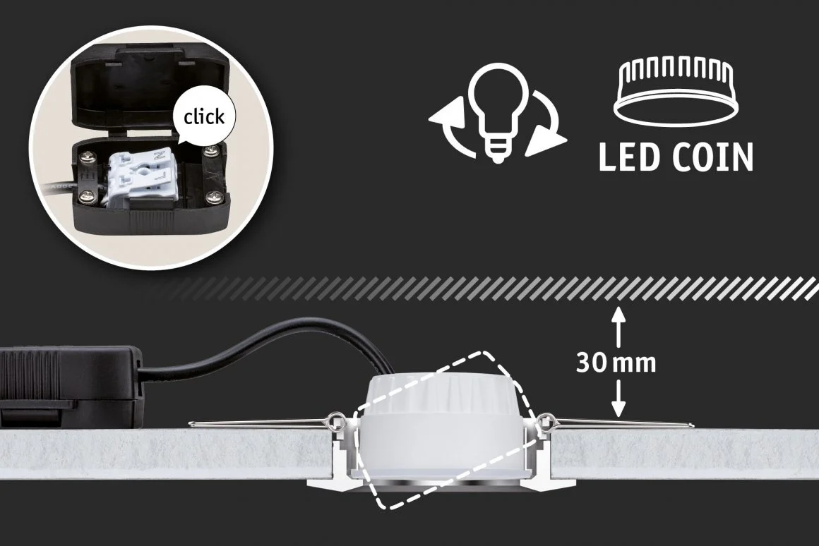 LED Modul Einbauleuchte Tunable White Coin  rund 50mm Coin 6W 470lm 230V dimmbar Tunable White Satin - Image 6