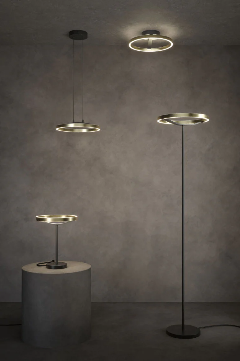 LED Stehleuchte 3-Step-Dim Melira 2700K 1570mm 1025lm 17,5W Schwarz matt/Gold - Image 5