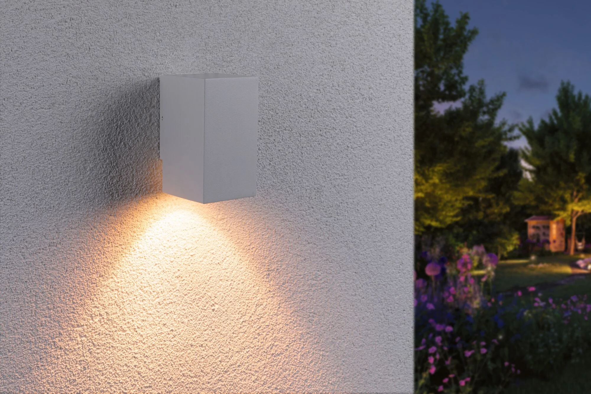 LED Wandleuchte Flame  insektenfreundlich IP44 eckig 58x103mm 2200K 4W 265lm 230V 75° Weiß Metall - Image 4