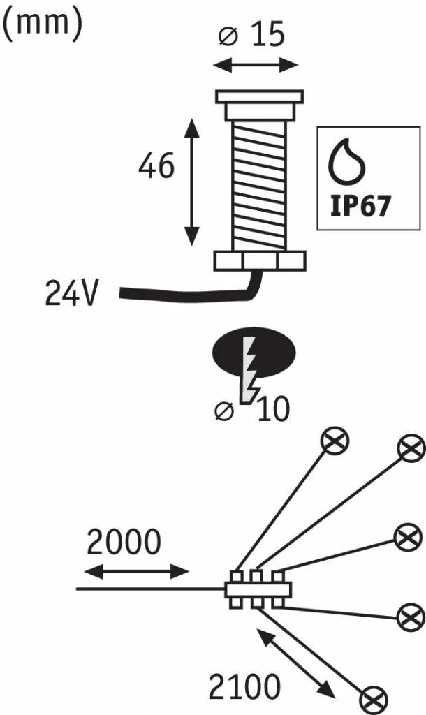 Plug & Shine Set Einbauleuchte MicroPen II IP67 3000K 5x0,22W - Image 3