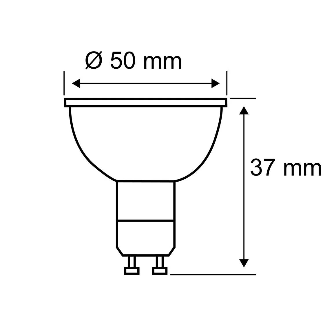 Standard 230V LED Reflektor GU10 Flat 37mm 550lm 4,9W 2700K Dimmbar Signalweiß - Image 2