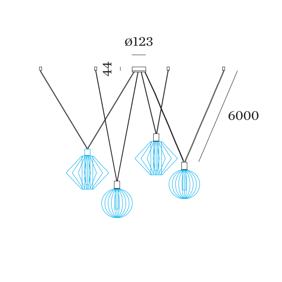 Wiro Ceiling Susp Set Decenter 4.0 E27 - Image 3